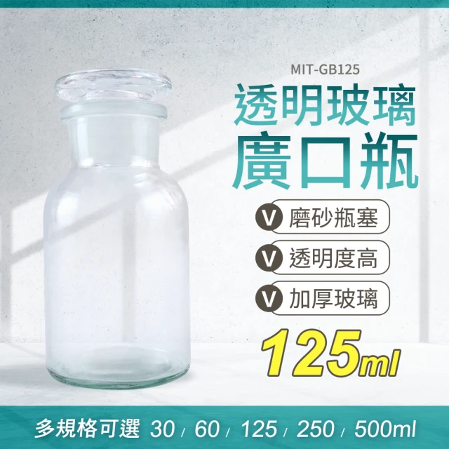 工具網 燒杯125ML 廣口瓶 玻璃燒杯 容器瓶 取樣瓶 油瓶 儲物罐 消毒玻璃瓶 玻璃試劑瓶 酒精瓶 180-GB125