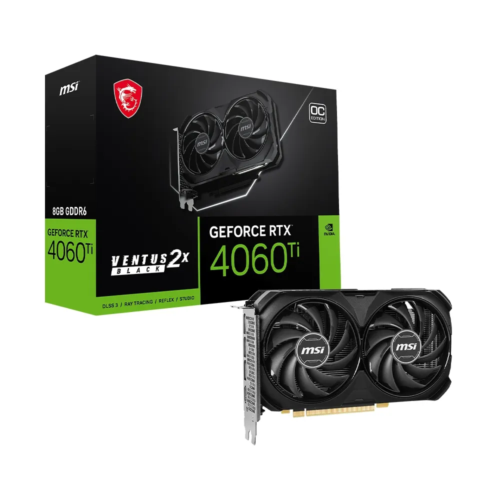 【MSI 微星】GeForce RTX 4060 Ti VENTUS 2X BLACK 8G OC 顯示卡