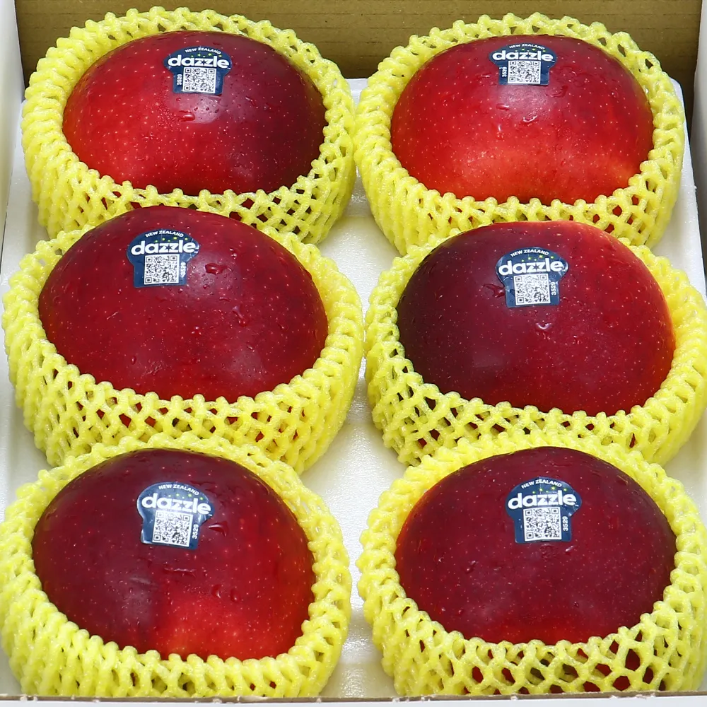 【愛蜜果】紐西蘭Dazzle蘋果6顆禮盒x1盒(約1.8公斤/盒_炫光/炫麗/閃耀_PG級)