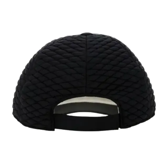 【MONCLER】品牌 LOGO 菱形絎縫尼龍棒球帽(黑色)