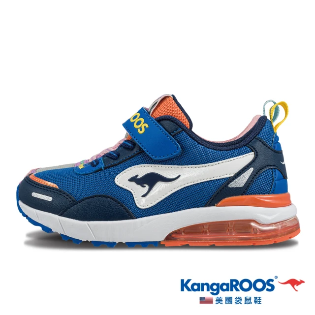 KangaROOS 美國袋鼠鞋 童鞋 K-RIDER 防潑水 機能運動鞋(藍/白/橘-KK32376)