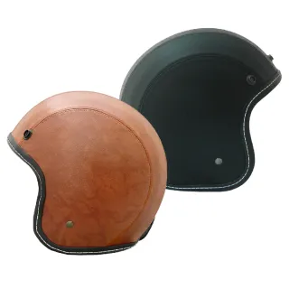 【EVO】皮革 成人 復古騎士帽(正版授權 皮質 安全帽 3/4罩式)
