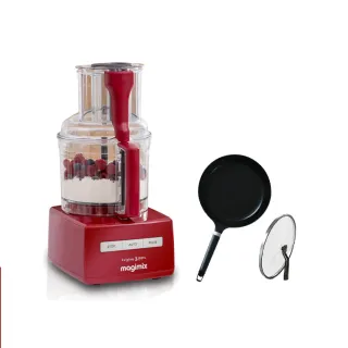 【Magimix】萬用食物處理機 5200XL-閃耀紅+Vermicular 26CM平底鍋+蓋(新鮮果汁 冰沙 切絲切片 料理 甜點)