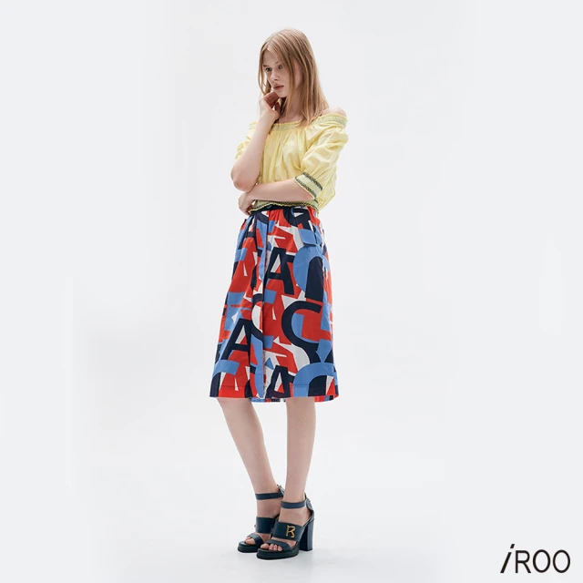 【iROO】幾何圖形印花裙