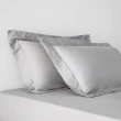 【HOLA】純棉素色歐式枕套2入-卡其灰