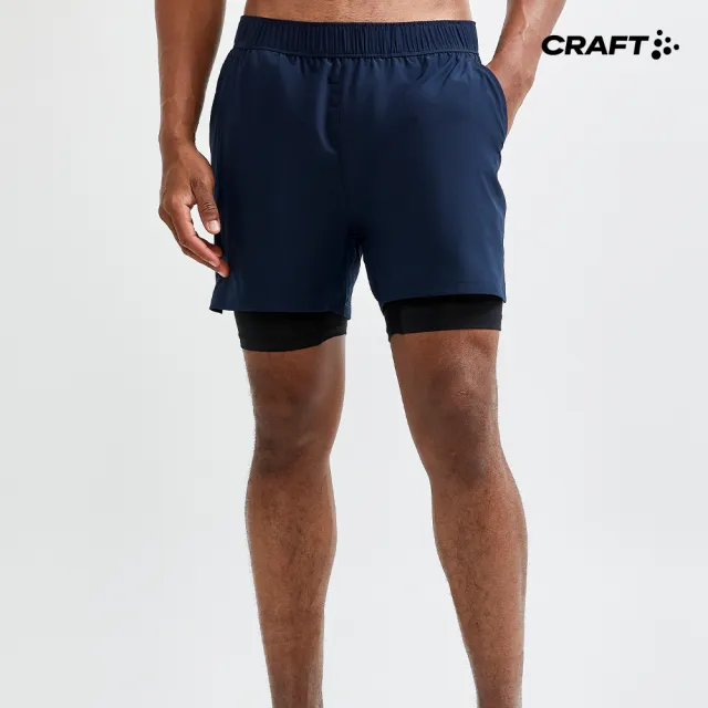 【CRAFT】男 ADV ESSENCE 2-IN-1 STRETCH SHORTS M  二合一運動短褲(1908764-396000)