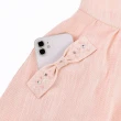 【ILEY 伊蕾】甜美蝴蝶結口袋織紋洋裝(兩色；M-L；1232017035)
