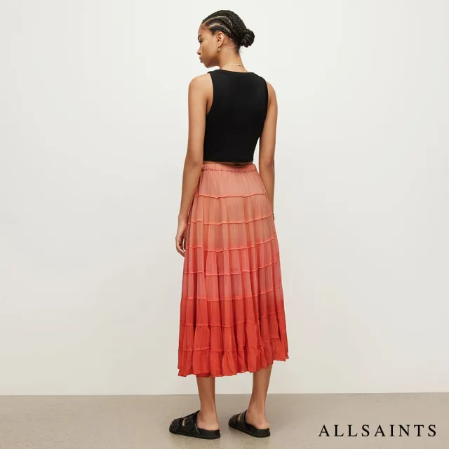 【ALLSAINTS】EVA 人造絲波西米亞印花中長裙 WS063W(常規版型)