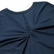 【OUWEY 歐薇】錦鯉刺繡後扭結棉質上衣(深藍色；S-L；3232321244)