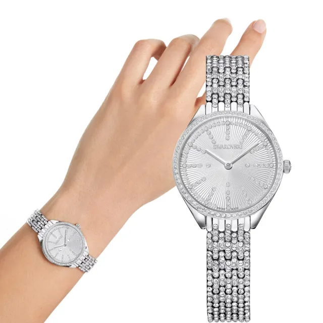 【SWAROVSKI 施華洛世奇】Attract 璀璨魅力時尚腕錶(5644062/銀-30mm)