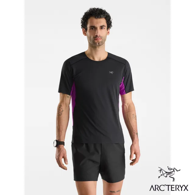 【Arcteryx 始祖鳥】男 Norvan 快乾短袖圓領衫(時尚紫/黑)