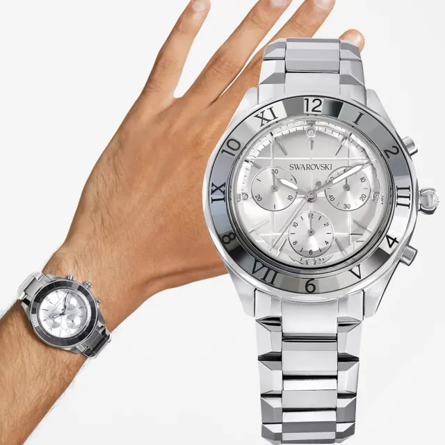 【SWAROVSKI 施華洛世奇】Dxtera系列 摩登時尚腕錶(5641297/銀白39mm)