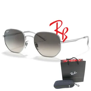 【RayBan 雷朋】適合小臉 時尚金屬太陽眼鏡 RB3682 003/11 51mm 銀框漸層灰鏡片 公司貨