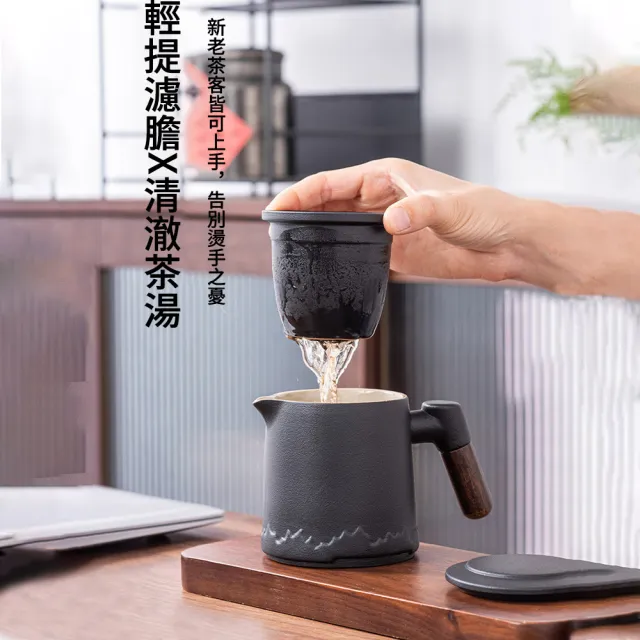 【The Rare】便攜式戶外旅行茶具套裝 粗陶磨砂茶具 露營茶具 泡茶壺 旅行功夫茶具(隨身泡茶組)