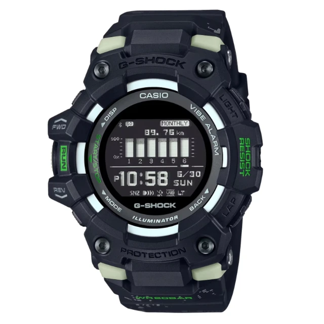 【CASIO 卡西歐】G-SHOCK G-SQUAD系列 藍牙運動電子錶_迷彩X黑X綠_GBD-100LM-1DR_49.3mm