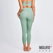 【Mollifix 瑪莉菲絲】前交叉高腰包覆7分褲、瑜珈服、Legging(嫩芽綠)