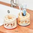 【小禮堂】迪士尼 奇奇蒂蒂 圓形牙刷架 米/橘 - 2款隨機(平輸品)