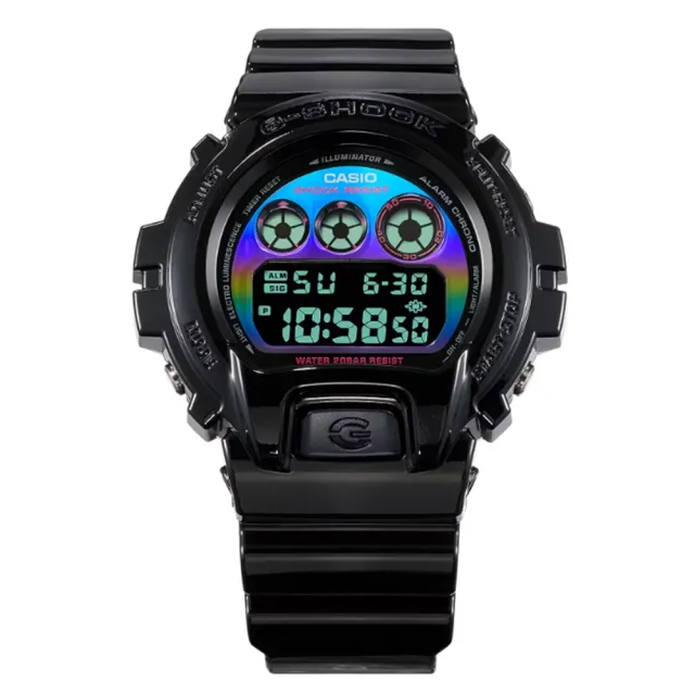 【CASIO 卡西歐】G-SHOCK 電競美學 虛擬虹光 獨特三眼 數位系列 DW-6900RGB-1_50mm