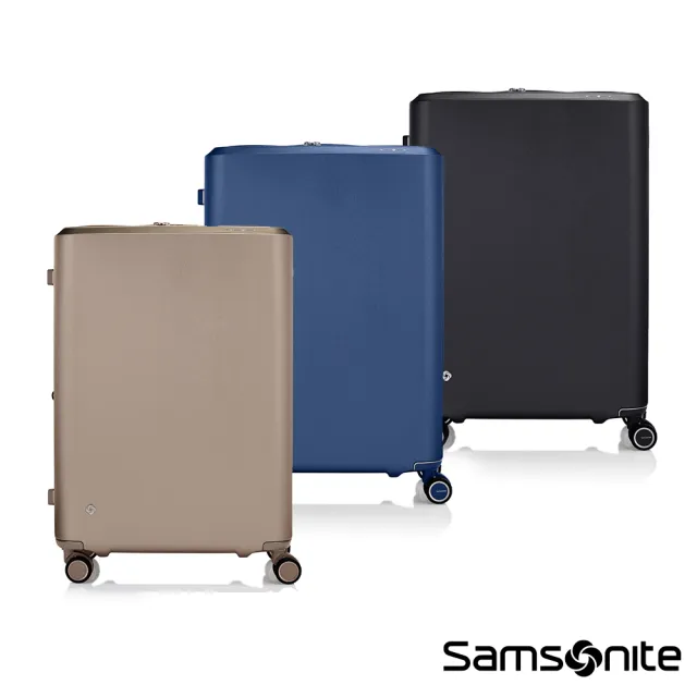 Samsonite 新秀麗】28吋Evoa 拉絲光澤防盜拉鍊抗震輪PC硬殼行李箱(多色