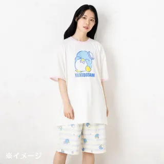 【小禮堂】雙11 酷企鵝 棉質鬆緊帶及膝短褲 - 灰滿版logo款(平輸品)