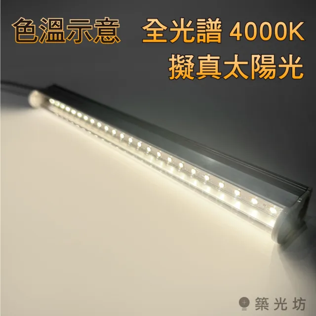 【加特屋】T5 2尺10W 全光譜 植物燈 4000K Ra99 植物生長燈 2入組(附串接線 太陽光 支架燈)