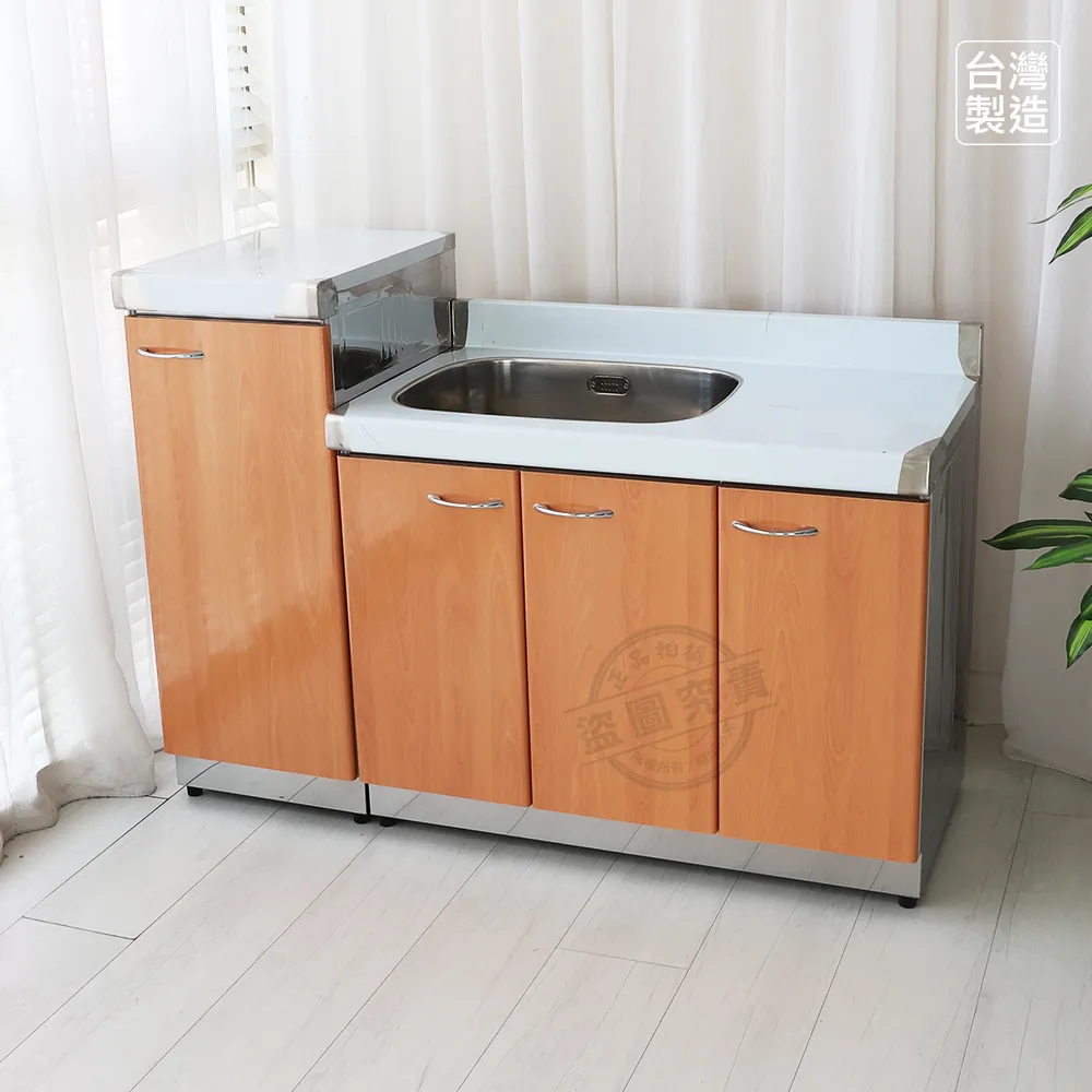 【Abis】客製商品-頂級款左右兩用不鏽鋼二件組系統櫥櫃-100洗台平台+瓦斯桶台/流理台-多款可選(桶身430)