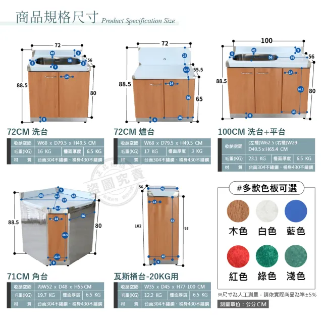 【Abis】客製商品-豪華升級款不鏽鋼五件組系統櫥櫃/流理台/工作台/收納廚具-多款門板可選(桶身430)