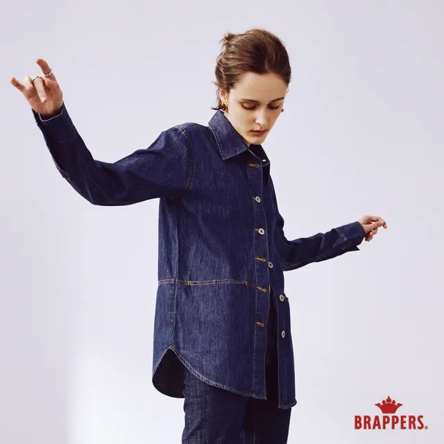 【BRAPPERS】女款 全棉牛仔襯衫外套(深藍)