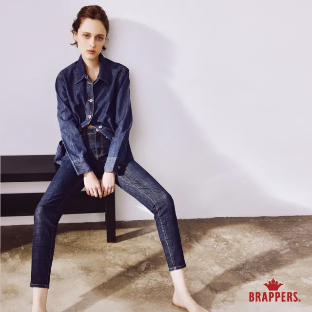 【BRAPPERS】女款 全棉牛仔襯衫外套(深藍)