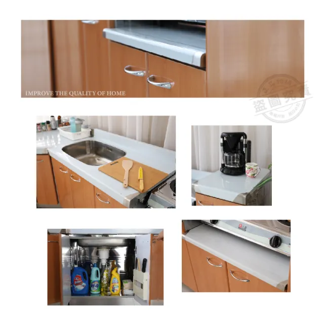 【Abis】客製商品-豪華升級款左右兩用不鏽鋼四件組系統櫥櫃-流理台/收納廚具-多款門板可選(桶身304)