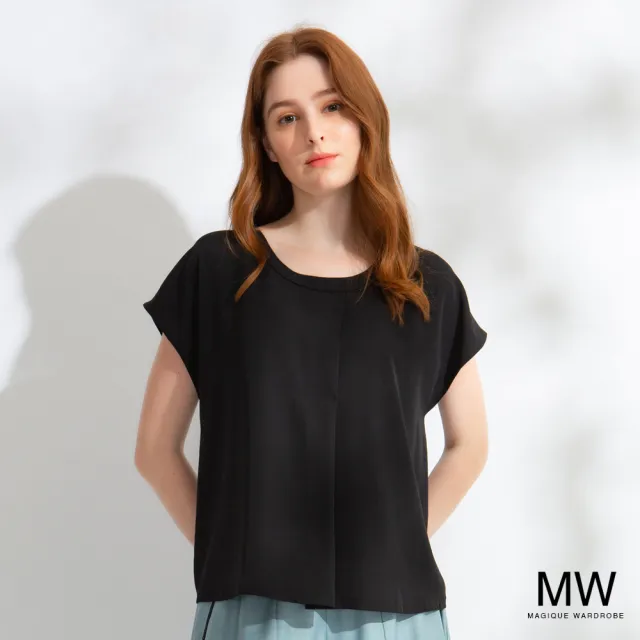 【MAGIQUE WARDROBE】後V鏤空寬版上衣(2色)