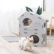 【寵物愛家】雙層木板高級寵物別墅貓抓貓爬貓玩具(貓跳台)