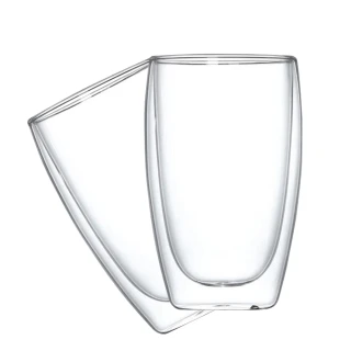 【大匠工具】透明杯 馬克杯 牛奶杯 雙層咖啡杯 450ml杯子 咖啡玻璃杯 DG450-F(玻璃杯 果汁杯 玻璃馬克杯)