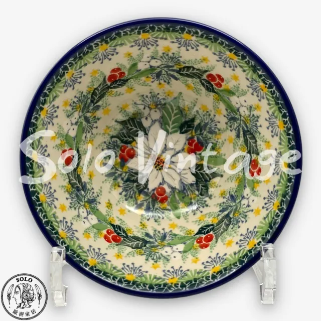 【SOLO 波蘭陶】波蘭製 CA 波蘭陶 14CM 丼飯碗 白色聖誕紅系列 CERAMIKA ARTYSTYCZNA