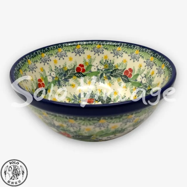 【SOLO 波蘭陶】波蘭製 CA 波蘭陶 14CM 丼飯碗 白色聖誕紅系列 CERAMIKA ARTYSTYCZNA