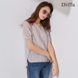 【Diffa】粉綠條造型袖上衣-女