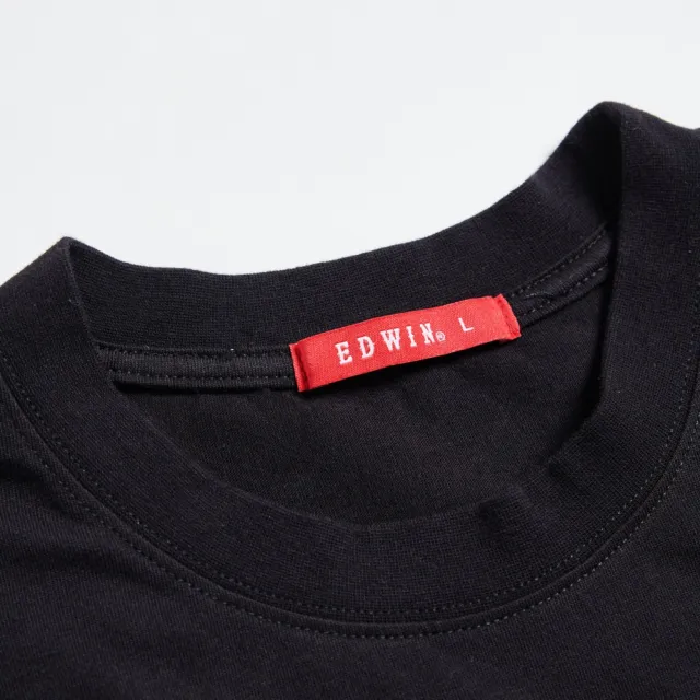 【EDWIN】男裝 人氣復刻款 3M反光LOGO短袖T恤(黑色)