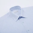 【ROBERTA 諾貝達】台灣製男裝 商務基本款 條紋白底短袖襯衫(藍)