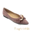 【Pineapple Outfitter】FINEEN 麂皮扭結尖頭平底鞋(粉色)