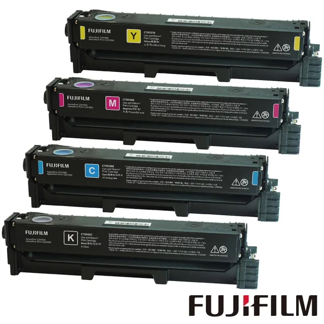 【FUJIFILM 富士軟片】1黑1.5K+3彩1.5K/彩色C2410系列★CT351267-CT351270 標準容量碳粉匣組