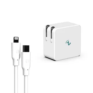 【Allite】65W GAN氮化鎵雙孔充電器+USB-C to Lightning 1.5 M?液態矽膠充電線