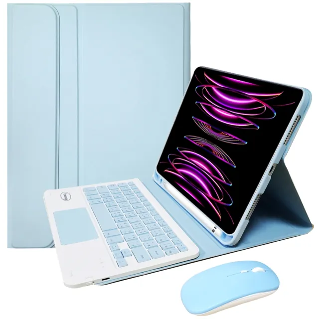 【Powerway】Powerway For iPad Pro11吋-四代-三代-二代-一代平板專用樂控型藍牙鍵盤(送同色無線滑鼠)