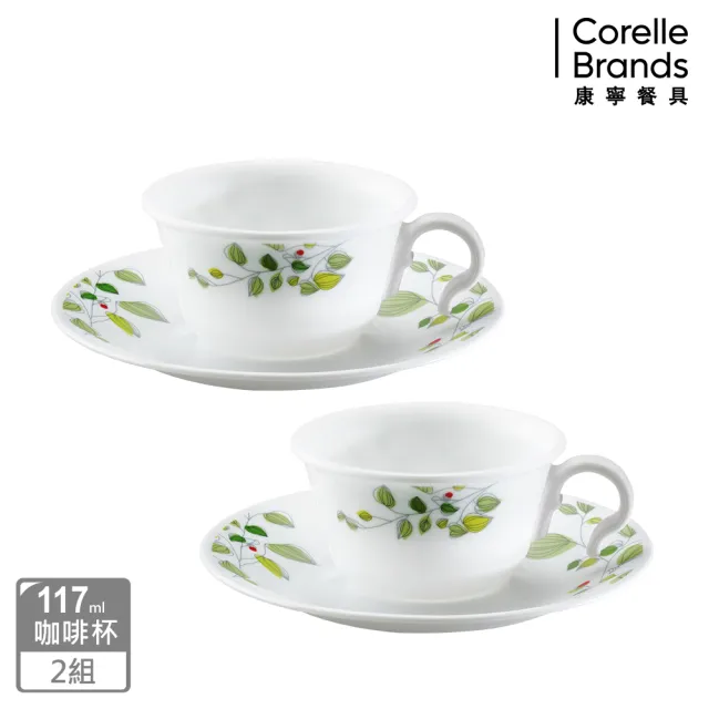【CorelleBrands 康寧餐具】綠野微風4件式咖啡杯組(D04)