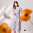【IRIS 艾莉詩】設計感條紋拼接洋裝(32633)