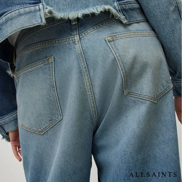 【ALLSAINTS】ELLI 頹廢破壞高腰寬版牛仔褲 WE003Y(寬褲版型)