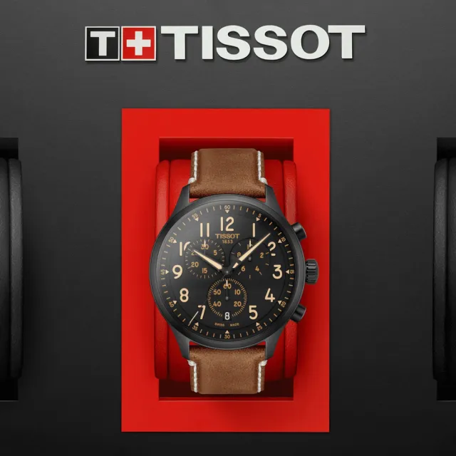 【TISSOT 天梭 官方授權】CHRONO XL 韻馳系列 三眼計時腕錶 / 45mm 送禮推薦 禮物(T1166173605203)