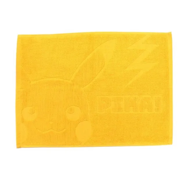 【小禮堂】寶可夢 皮卡丘 黃半臉款 毛巾布雙面腳踏墊/吸水地墊(平輸品)