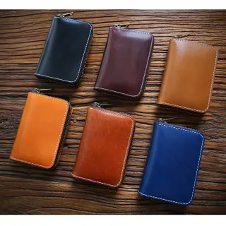 【leaper】復古哈雷植鞣皮零錢卡片多功能真皮收納包(真皮卡片夾零錢袋)