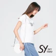 【SKY YARD】網路獨賣款-胸口花朵印花圓領造型上衣(白色)