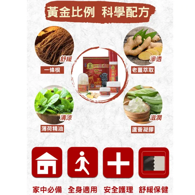 【金賺】金牌一條根加味老薑精油貼布4入(共28片草本精油)